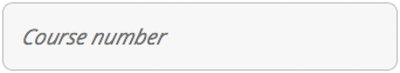 image of course number entry field